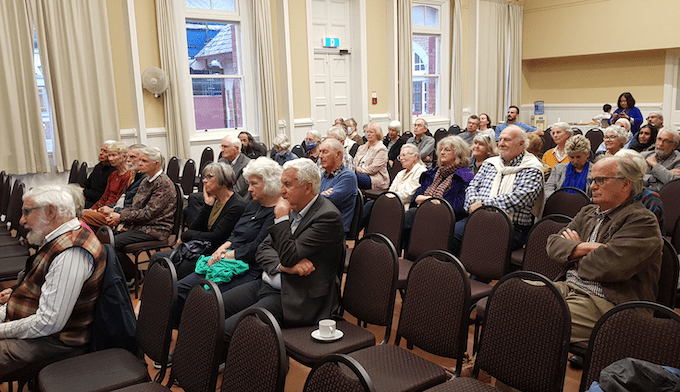 The audience at Jubilee Hall for David Wakim's 2022 Memorial Lecture