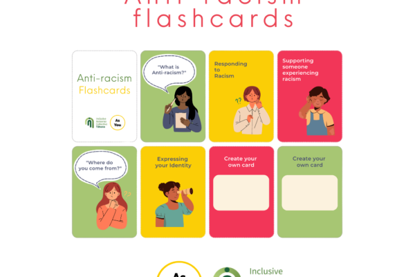 A graphic announcing our new anti-racism flashcards
